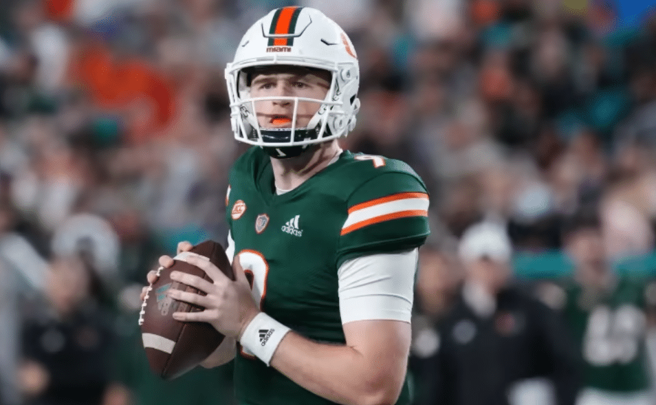 Miami Football QB Tyler Van Dyke attempts pass