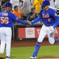 Brandon Nimmo celebrates NRFI