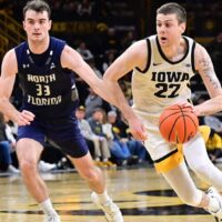 Patrick McCaffery attempts to hit college basketball player props