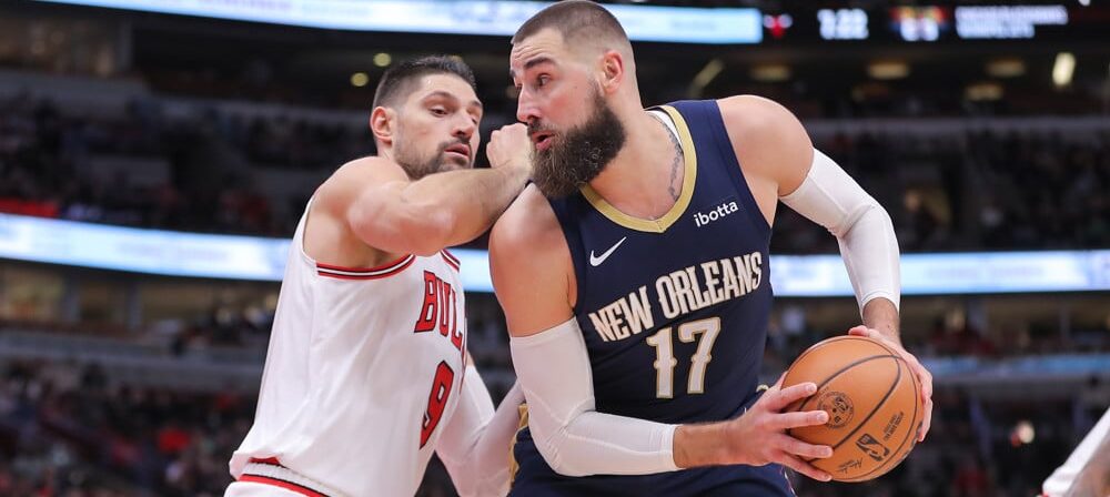 Jonas Valanciunas attempts to pass NBA player props