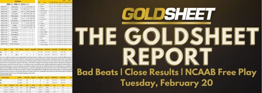 The GoldSheet Report for Tuesday, February 20