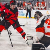 Nico Hischier attempts to pass NHL Player Props number