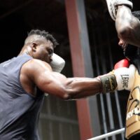 Francis Ngannou preps for boxing match with Anthony Joshua