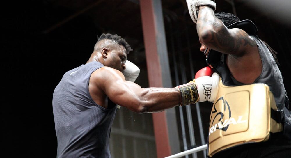 Francis Ngannou preps for boxing match with Anthony Joshua